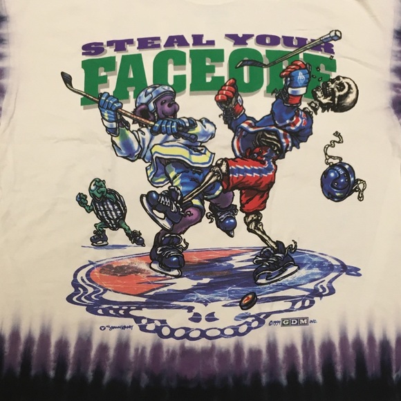 Grateful Dead Steal Your Faceoff Tie Dye Liquid Blue Shirt Size Large - Picture 4 of 9